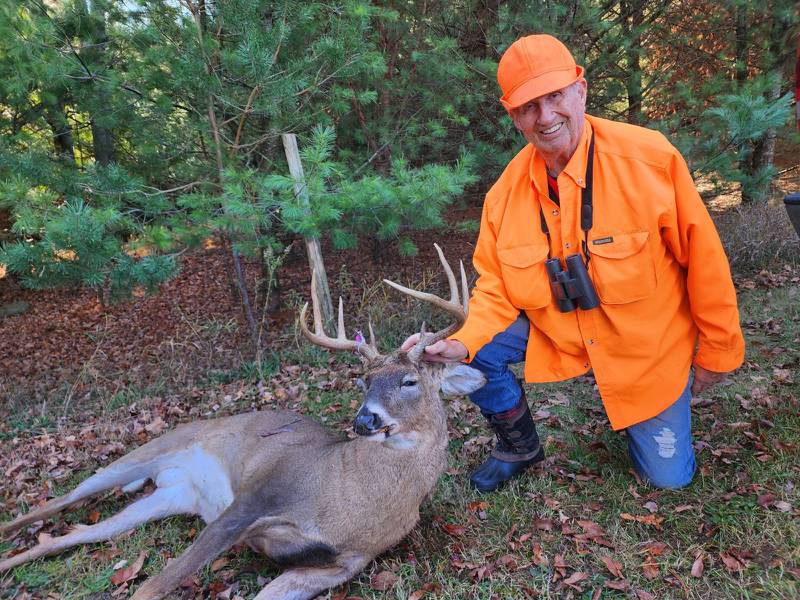 9 point buck by 89 year old Chester Farrell from Ellsworth Michigan
